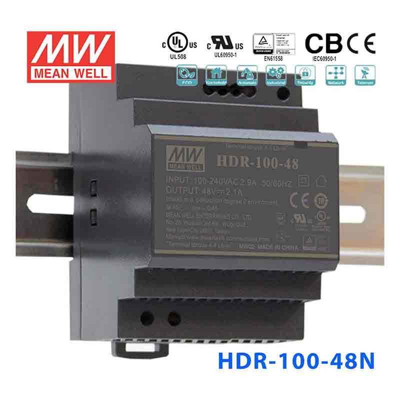 HDR-100-48N MEAN WELL Power Supply | HTD Electronics