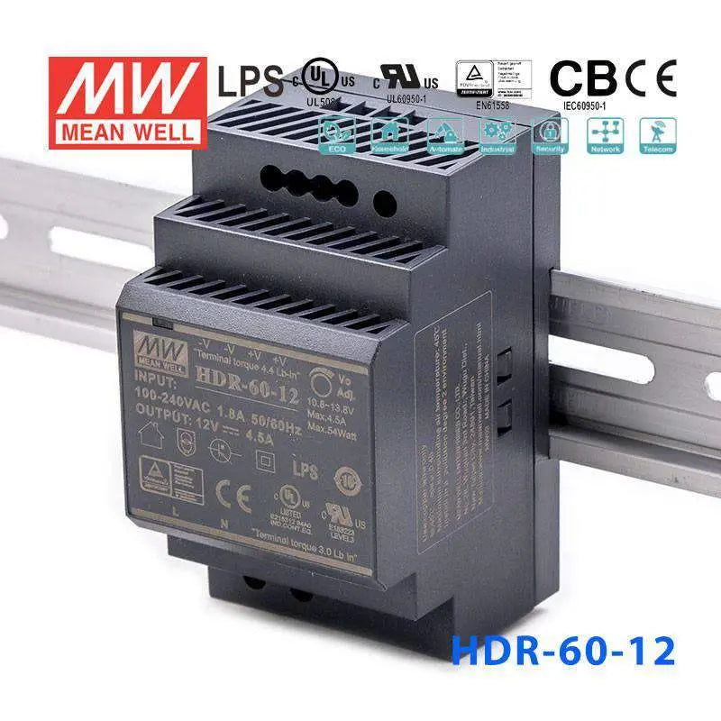 HDR-60-12 MEAN WELL Power Supply | HTD Electronics
