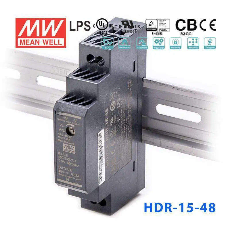 HDR-15-48 MEAN WELL Power Supply | HTD Electronics