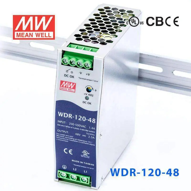 WDR-120-48 MEAN WELL Power Supply | HTD Electronics