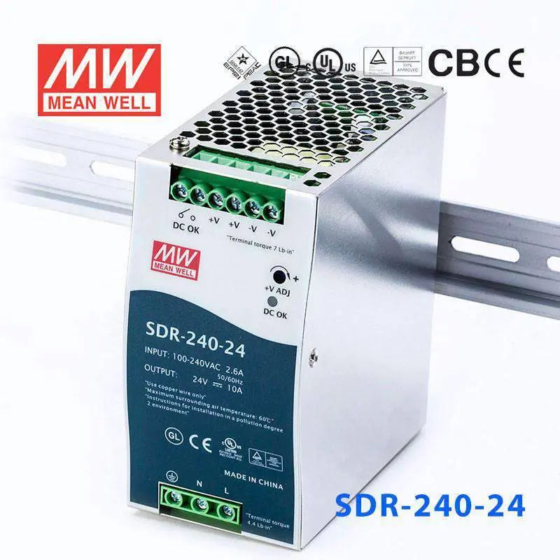 SDR-240-24 MEAN WELL Power Supply | HTD Electronics
