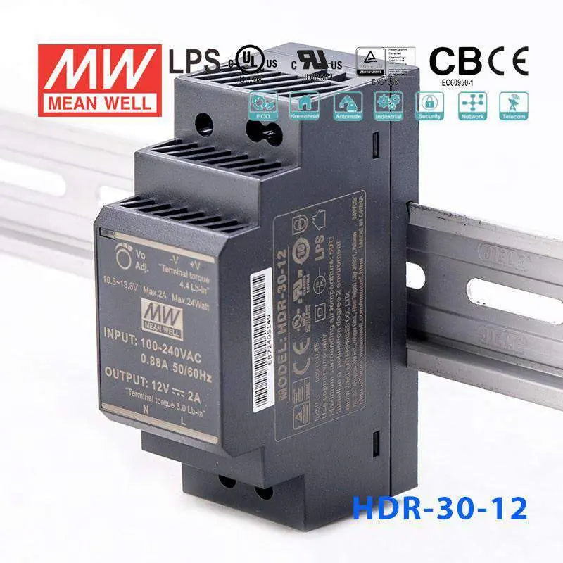 HDR-30-12 MEAN WELL Power Supply | HTD Electronics