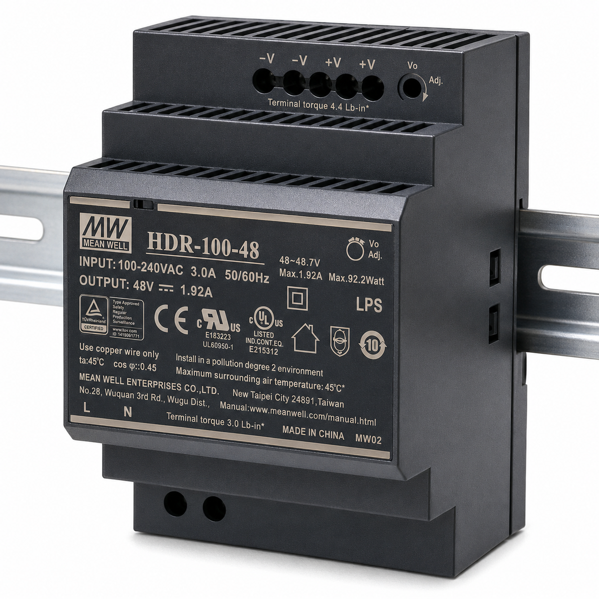 HDR-100 MEAN WELL Power Supply | HTD Electronics