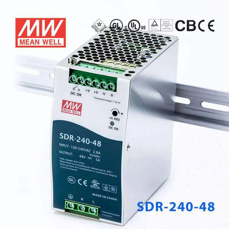 SDR-240-48 MEAN WELL Power Supply | HTD Electronics