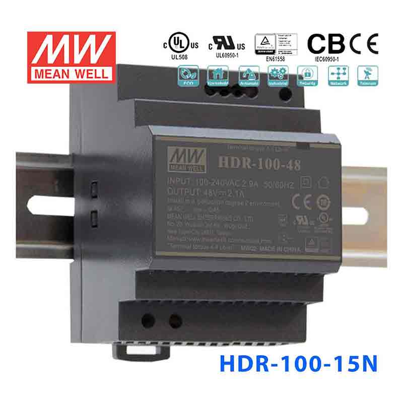 HDR-100-15N MEAN WELL Power Supply | HTD Electronics