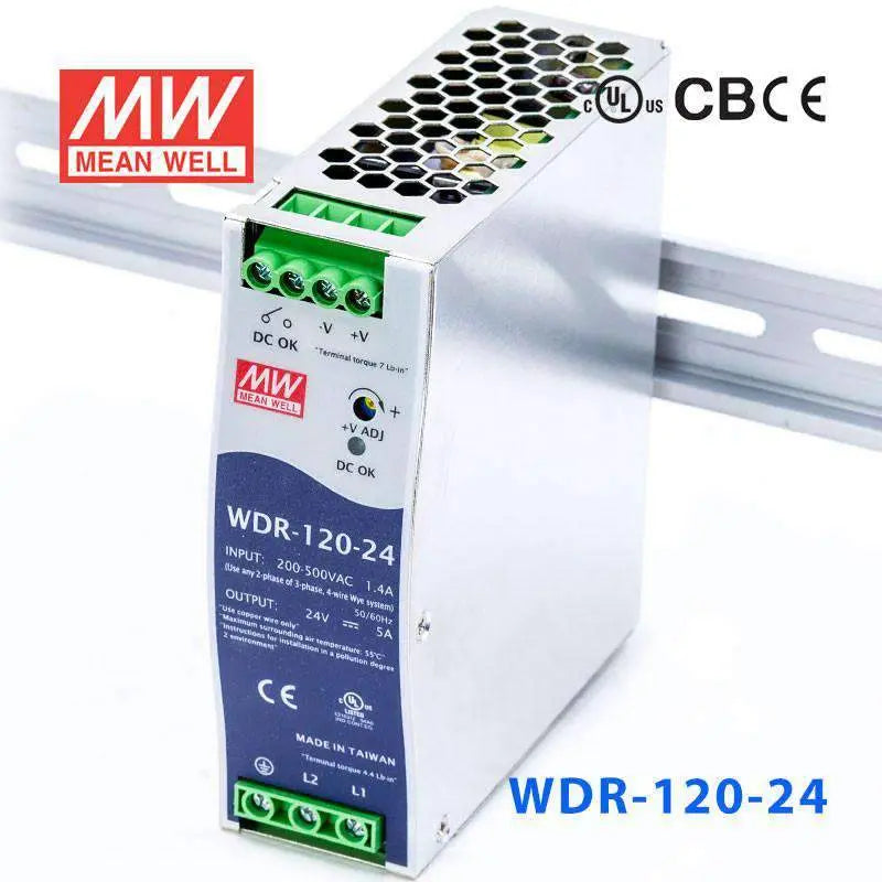 WDR-120-24 MEAN WELL Power Supply | HTD Electronics