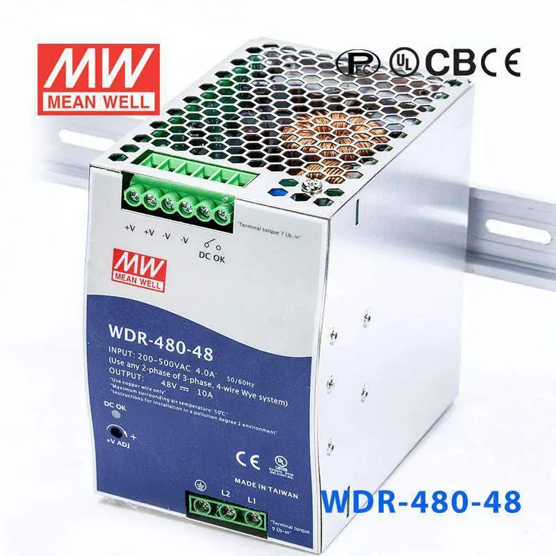 WDR-480-48 MEAN WELL Power Supply | HTD Electronics