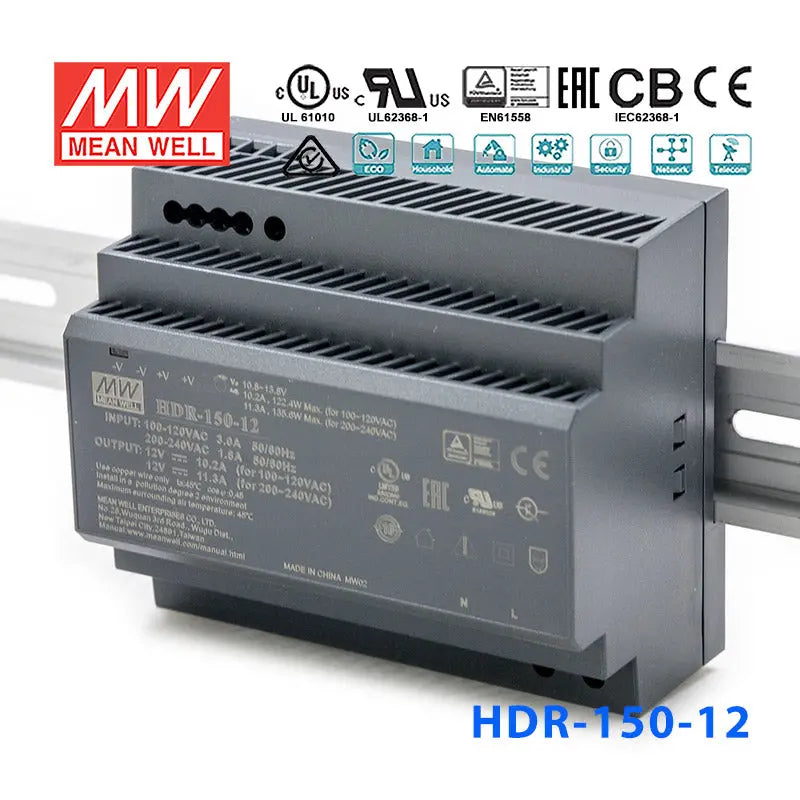 HDR-150-12 MEAN WELL Power Supply | HTD Electronics