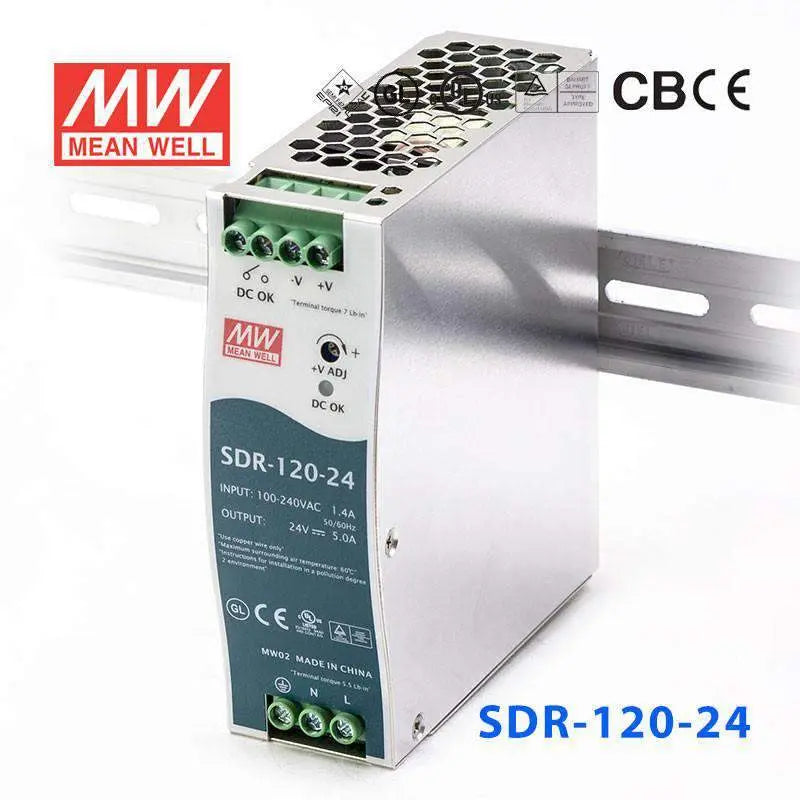 SDR-120-24 MEAN WELL Power Supply | HTD Electronics