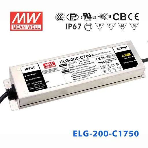 ELG-200-C1750 MEAN WELL Power Supply | HTD Electronics