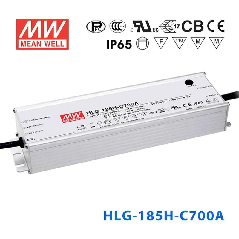 HLG-185H-C700A MEAN WELL Power Supply | HTD Electronics