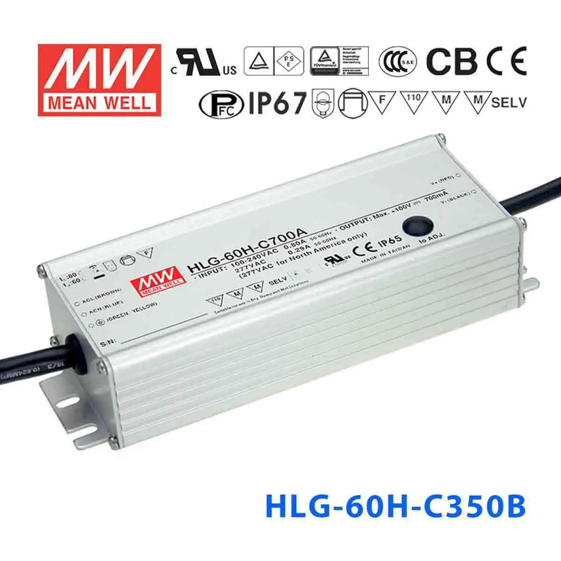 HLG-60H-C350B MEAN WELL Power Supply | HTD Electronics