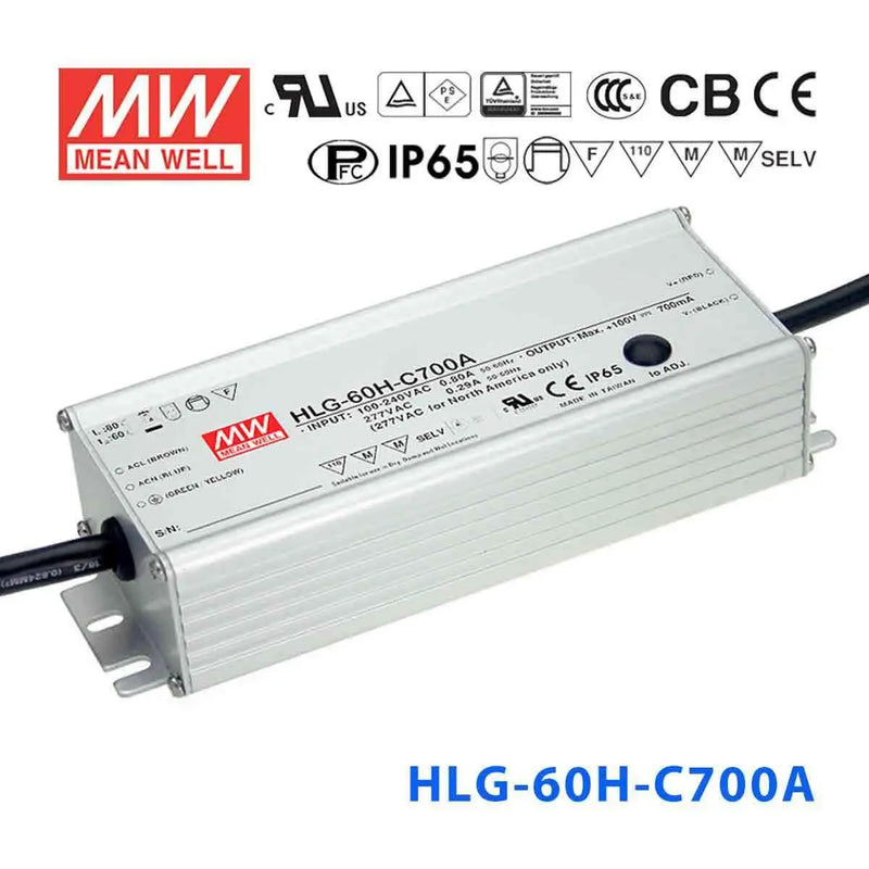 HLG-60H-C700A MEAN WELL Power Supply | HTD Electronics