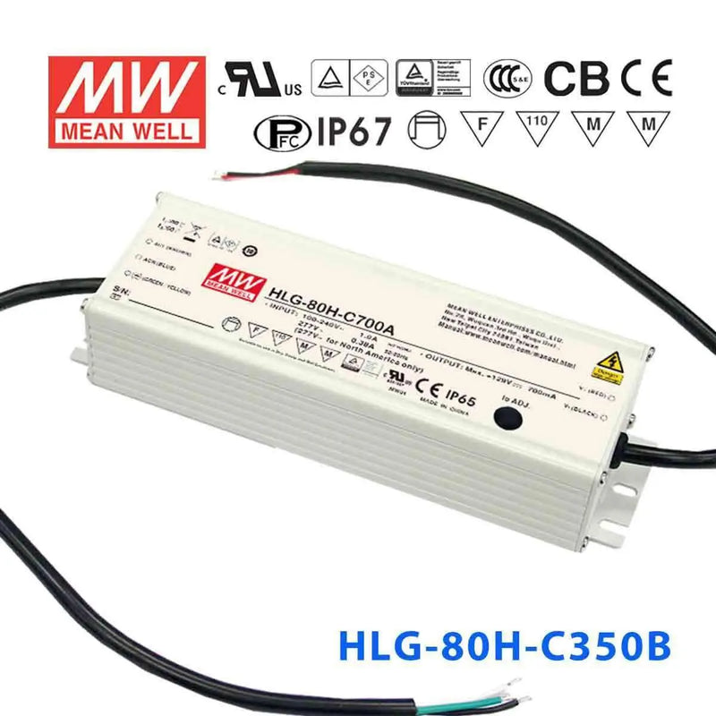 HLG-80H-C350B MEAN WELL Power Supply | HTD Electronics