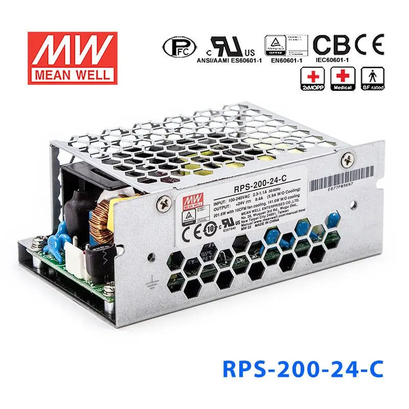 RPS-200-24-C MEAN WELL Power Supply | HTD Electronics