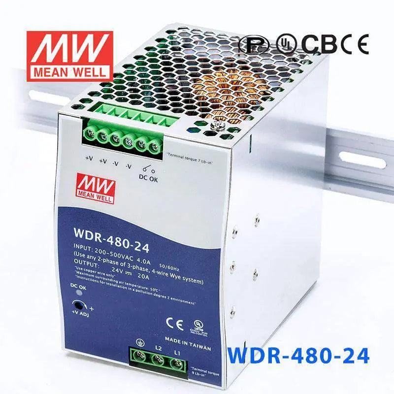 WDR-480-24 MEAN WELL Power Supply | HTD Electronics