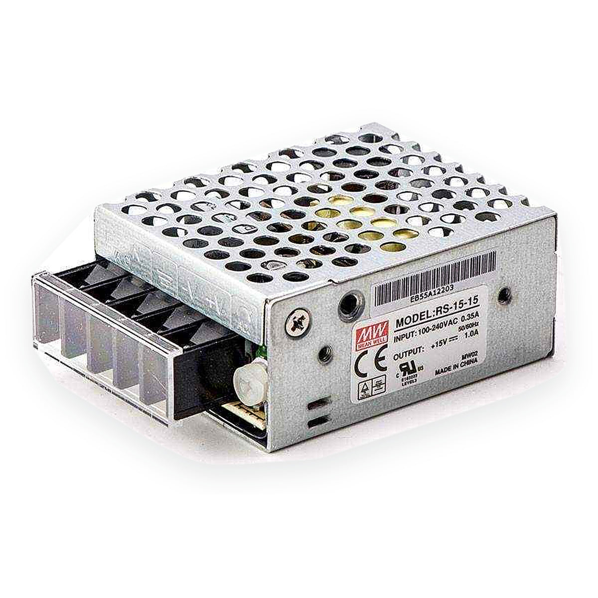 MEAN WELL RS-15-15 enclosed power supply, 15V 1A 15W
