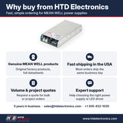 Why buy the MEAN WELL RSP-750-27 from HTD Electronics: genuine MEAN WELL products with full datasheets, fast USA shipping, volume and project quotes, expert support